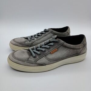ECCO Soft 7 Mens Grey Nubuck Leather Low Top Sneakers Size EU 42 US 8